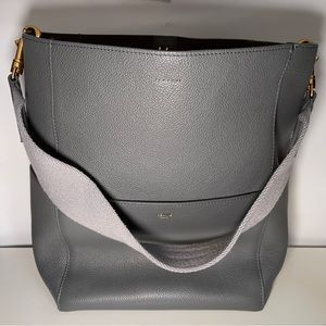 Authentic Celine SANGLE BUCKET BAG IN SOFT GRAINED CALFSKIN IN CLOUD women